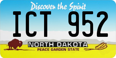 ND license plate ICT952