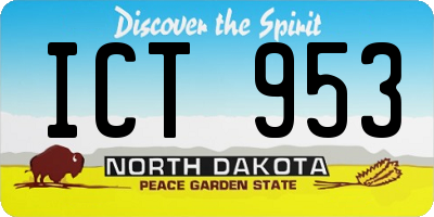ND license plate ICT953