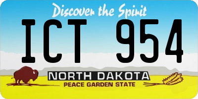 ND license plate ICT954
