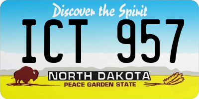ND license plate ICT957