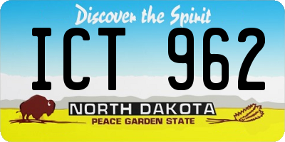 ND license plate ICT962