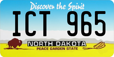 ND license plate ICT965