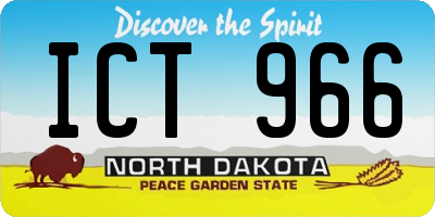 ND license plate ICT966