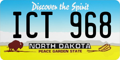ND license plate ICT968