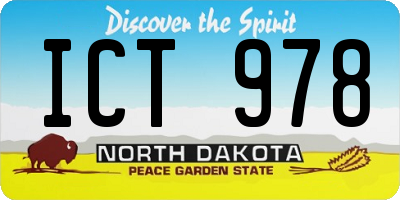 ND license plate ICT978