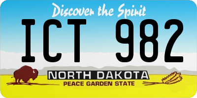 ND license plate ICT982