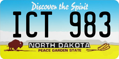 ND license plate ICT983