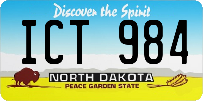 ND license plate ICT984