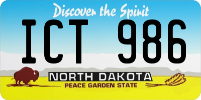 ND license plate ICT986