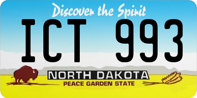 ND license plate ICT993