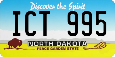 ND license plate ICT995