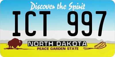 ND license plate ICT997