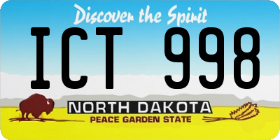 ND license plate ICT998