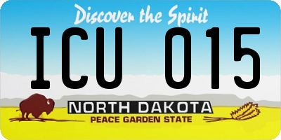 ND license plate ICU015