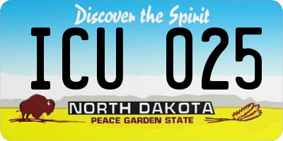 ND license plate ICU025