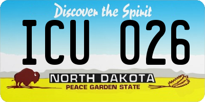 ND license plate ICU026