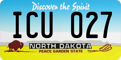 ND license plate ICU027