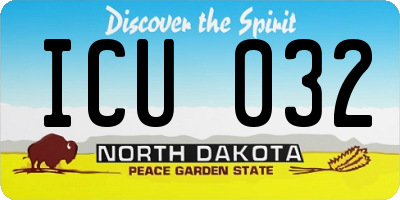 ND license plate ICU032