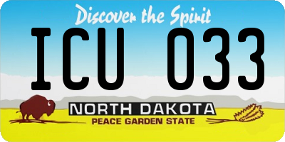 ND license plate ICU033