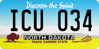 ND license plate ICU034