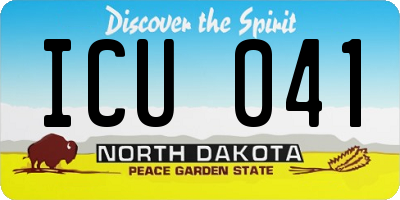 ND license plate ICU041