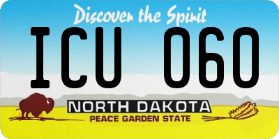 ND license plate ICU060
