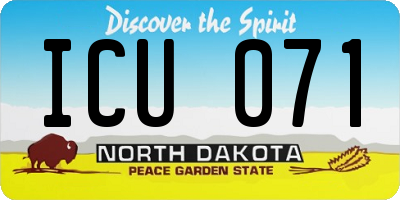 ND license plate ICU071
