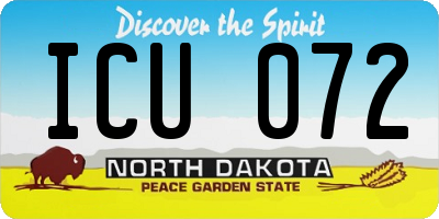 ND license plate ICU072