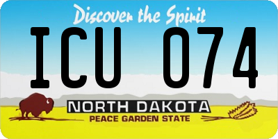 ND license plate ICU074