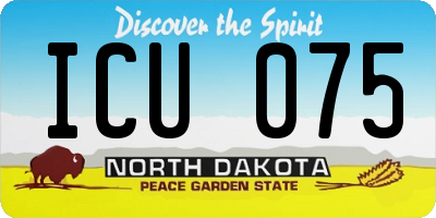 ND license plate ICU075