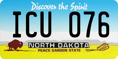 ND license plate ICU076