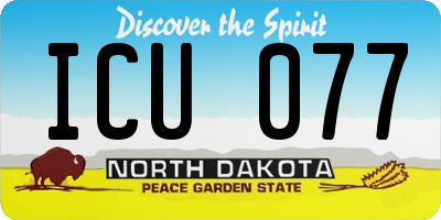 ND license plate ICU077