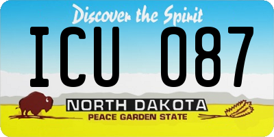 ND license plate ICU087