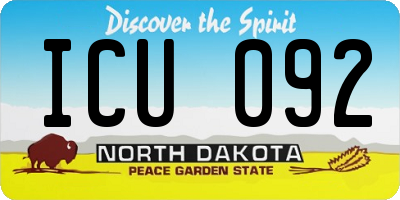ND license plate ICU092