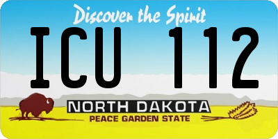 ND license plate ICU112