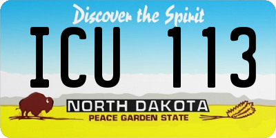 ND license plate ICU113