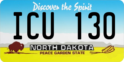 ND license plate ICU130