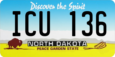 ND license plate ICU136