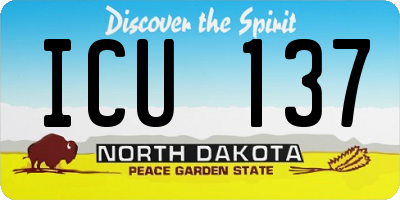 ND license plate ICU137
