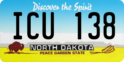 ND license plate ICU138