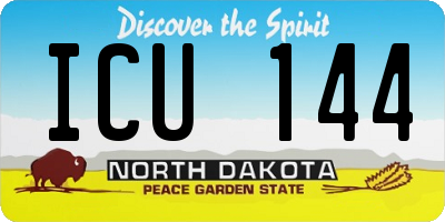 ND license plate ICU144