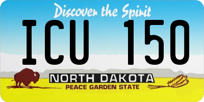 ND license plate ICU150