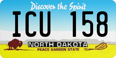 ND license plate ICU158