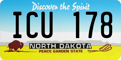 ND license plate ICU178