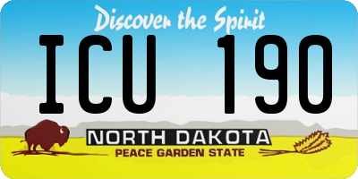 ND license plate ICU190