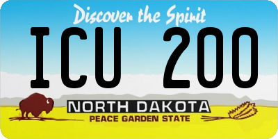 ND license plate ICU200