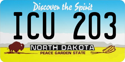 ND license plate ICU203