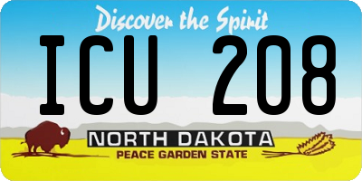 ND license plate ICU208