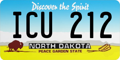 ND license plate ICU212