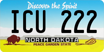 ND license plate ICU222